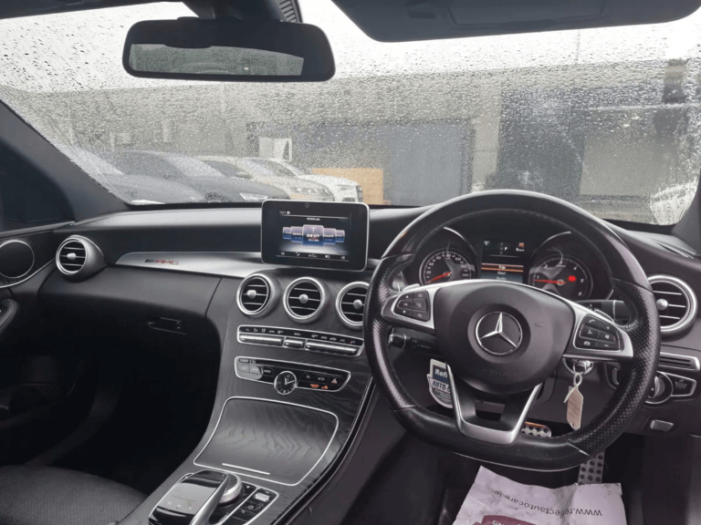 Interior of a 2017 Mercedes-Benz C220 AMG Line at JC Autos